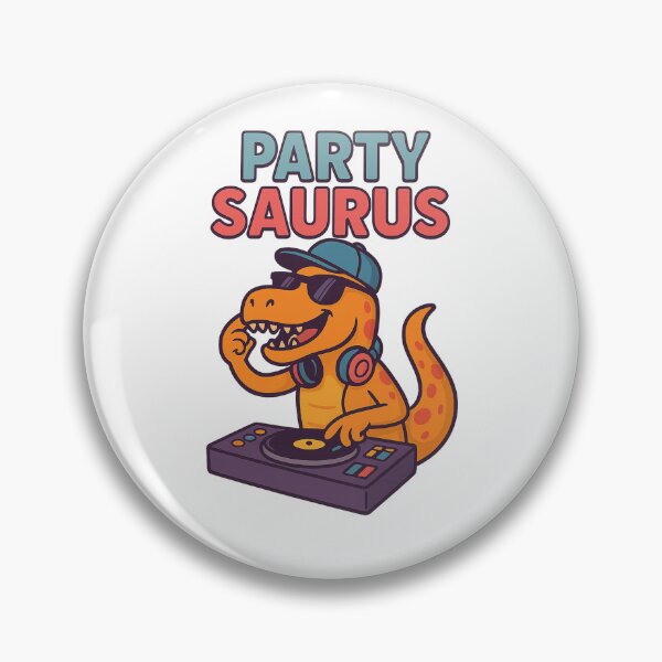 Artikelvorschau, Party Saurus – DJ Dino Cartoon T-Shirt Design entworfen und verkauft von Khayallab .