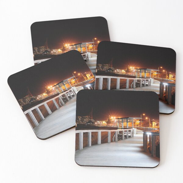Item preview, Burnie Tasmania Nightscape - Foreshore Boardwalk Glow - Coastal City Lights Reflection Photo designed and sold by taspaul.