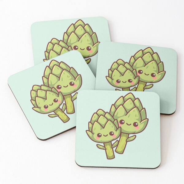 Item preview, Kawaii Artichoke Duo – Cute Food  Illustration designed and sold by Pacika.