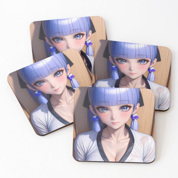 Item preview, Kamisato Ayaka Genshin Impact Blue Theme Serene Gaze Anime Girl Waifu Game designed and sold by mildaclairmo.