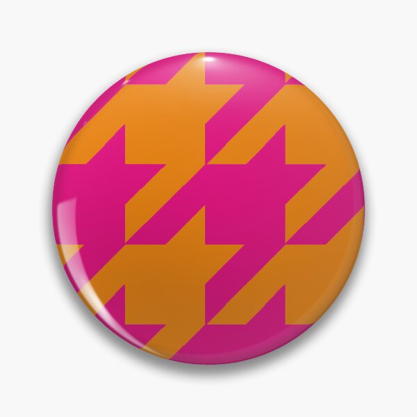 Item preview, Houndstooth in pink and orange designed and sold by Karierteblume.
