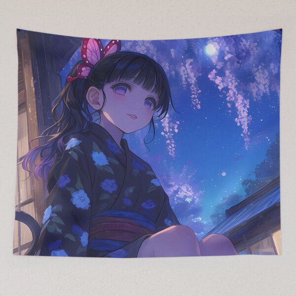 Item preview, Kanao Tsuyuri Demon Slayer Anime Wisteria Lantern Night Serenity designed and sold by mildaclairmo.
