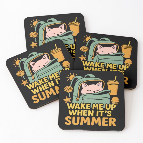 Item preview, Cute Sleeping Cat Summer Backpack Design – Wake Me Up When It's Summer designed and sold by graphicnew.