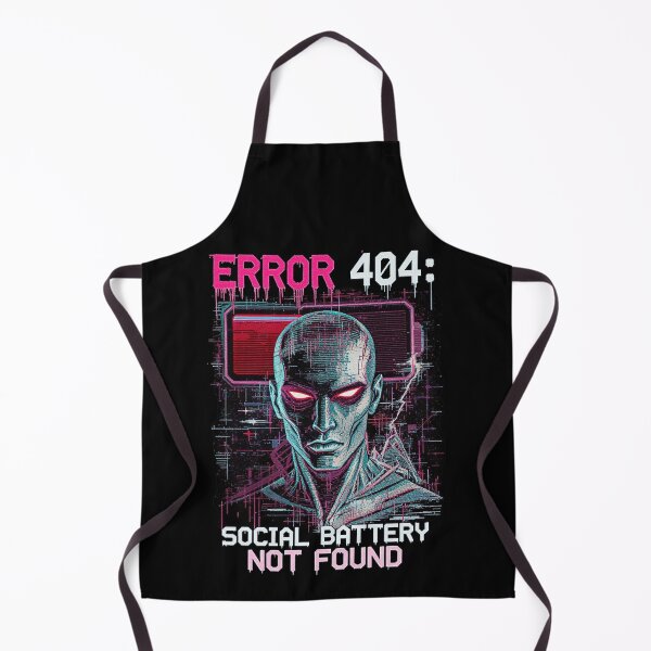 Item preview, ERROR 404: Social Battery Not Found – Glitch Aesthetic Cyber T-Shirt designed and sold by adolfobusmente.
