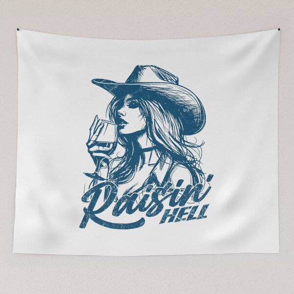Item preview, Raisin' Hell Funny Western Cowgirl Wine designed and sold by Jcat7.