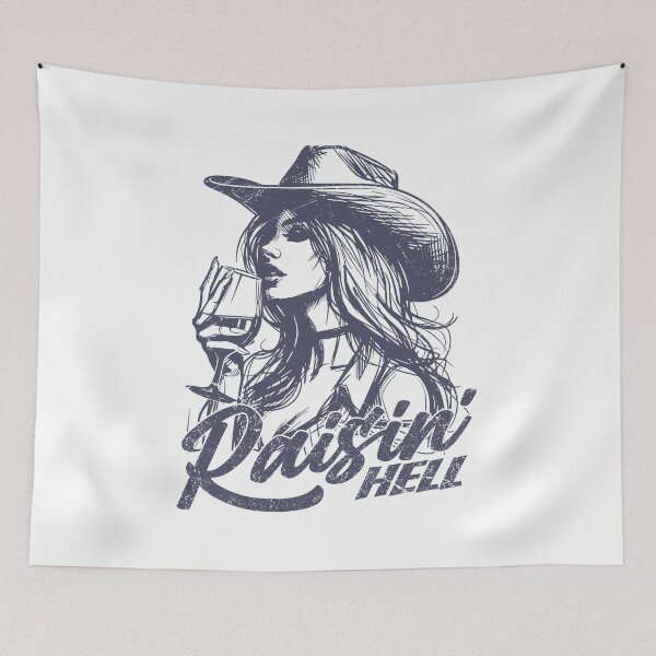 Item preview, Raisin' Hell Funny Western Cowgirl Wine designed and sold by Jcat7.