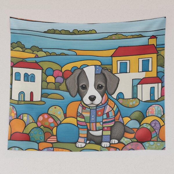 Item preview, Puppy walking at an English seaside designed and sold by Colin Bentham.