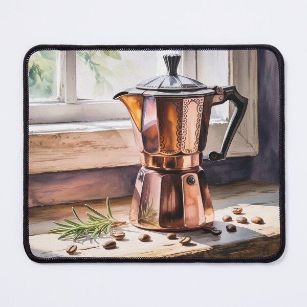 Item preview, Watercolor Mocha Pot designed and sold by ArtQueen777.