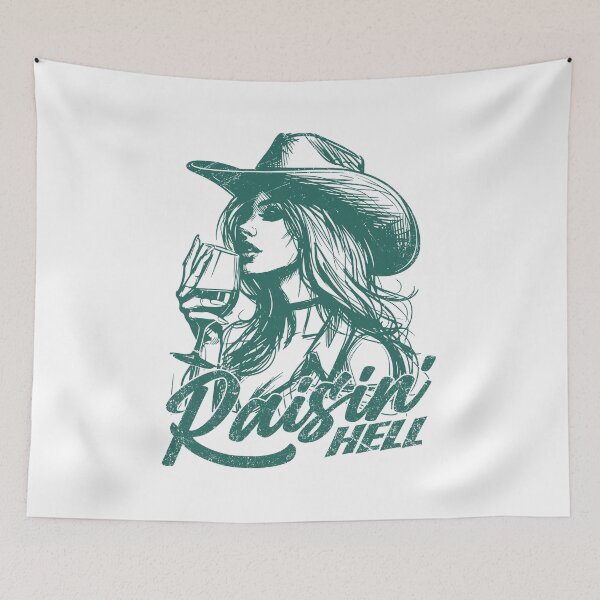 Item preview, Raisin' Hell Funny Western Cowgirl Wine designed and sold by Jcat7.