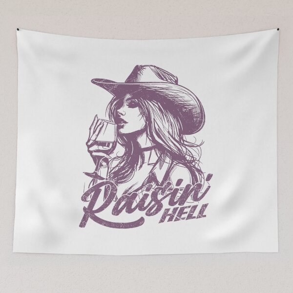 Item preview, Raisin' Hell Funny Western Cowgirl Wine designed and sold by Jcat7.