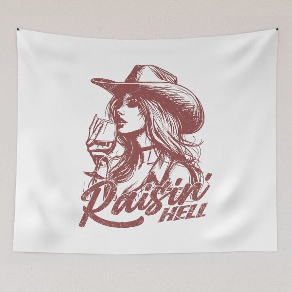 Item preview, Raisin' Hell Funny Western Cowgirl Wine designed and sold by Jcat7.
