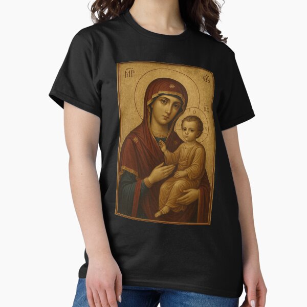 Item preview, Orthodox Theotokos Virgin Mary with Jesus Christ Icon designed and sold by Niki-Sca.