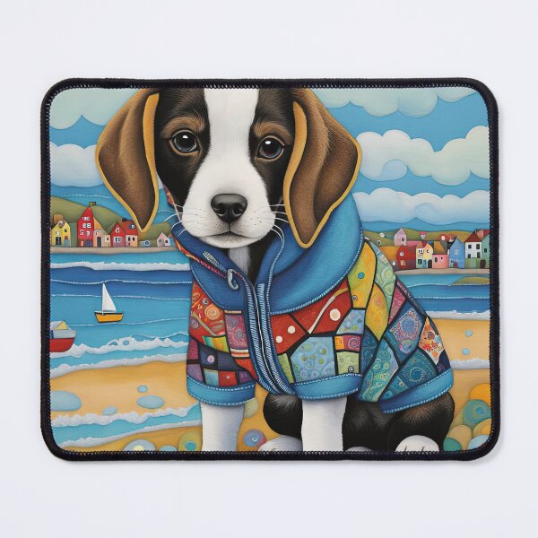 Item preview, Puppy walking at an English seaside designed and sold by Colin Bentham.