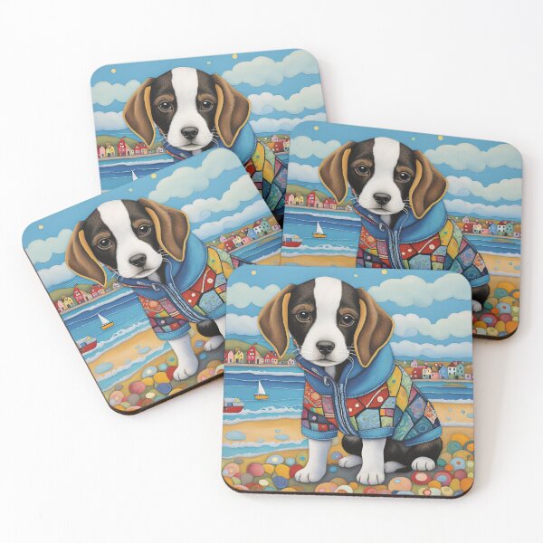 Item preview, Puppy walking at an English seaside designed and sold by Colin Bentham.