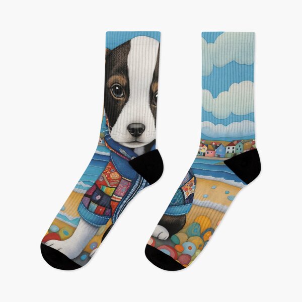 Item preview, Puppy walking at an English seaside designed and sold by Colin Bentham.