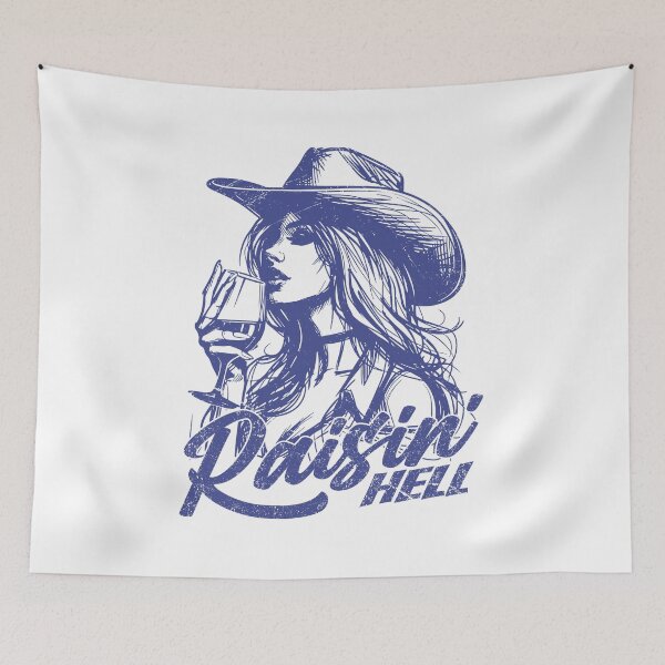 Item preview, Raisin' Hell Funny Western Cowgirl Wine designed and sold by Jcat7.