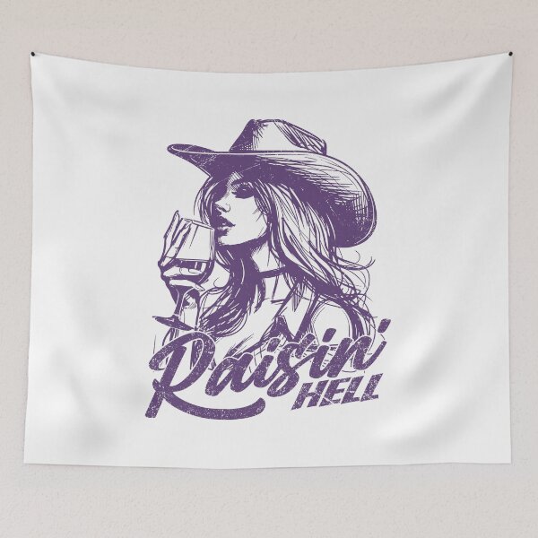 Item preview, Raisin' Hell Funny Western Cowgirl Wine designed and sold by Jcat7.