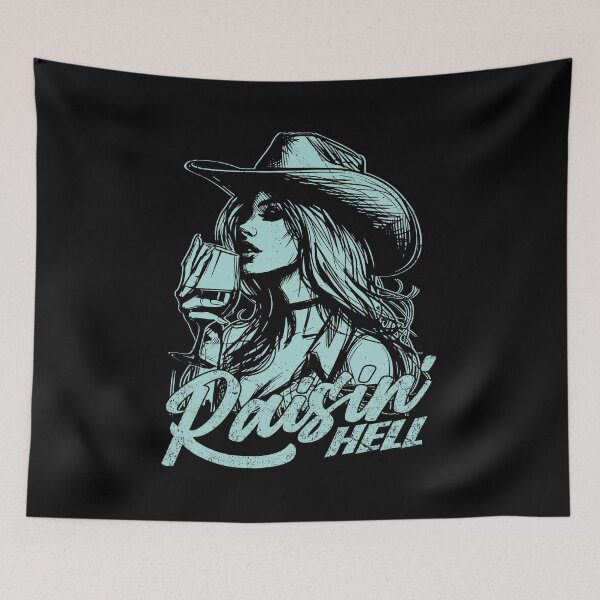 Item preview, Raisin' Hell Funny Western Cowgirl Wine designed and sold by Jcat7.