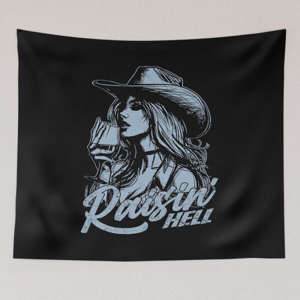 Item preview, Raisin' Hell Funny Western Cowgirl Wine designed and sold by Jcat7.