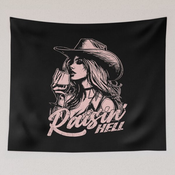 Item preview, Raisin' Hell Funny Western Cowgirl Wine designed and sold by Jcat7.
