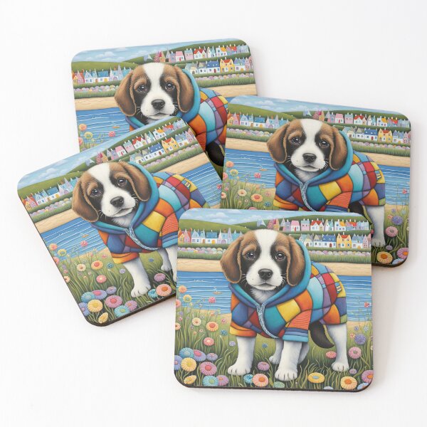 Item preview, Puppy walking at an English seaside designed and sold by Colin Bentham.