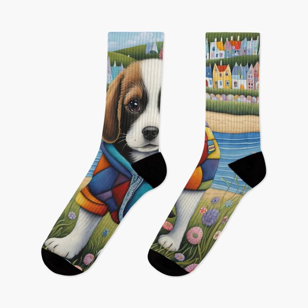 Item preview, Puppy walking at an English seaside designed and sold by Colin Bentham.