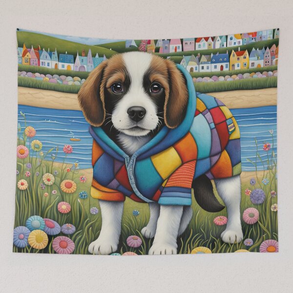 Item preview, Puppy walking at an English seaside designed and sold by Colin Bentham.