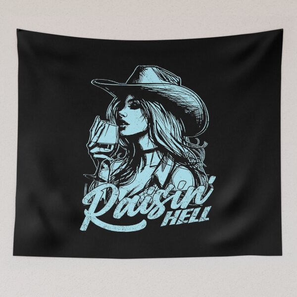 Item preview, Raisin' Hell Funny Western Cowgirl Wine designed and sold by Jcat7.