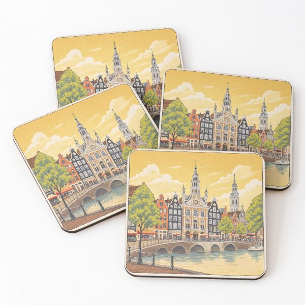 Item preview, Vintage Amsterdam, 1950s Colorful Dutch designed and sold by kacperartdesign.