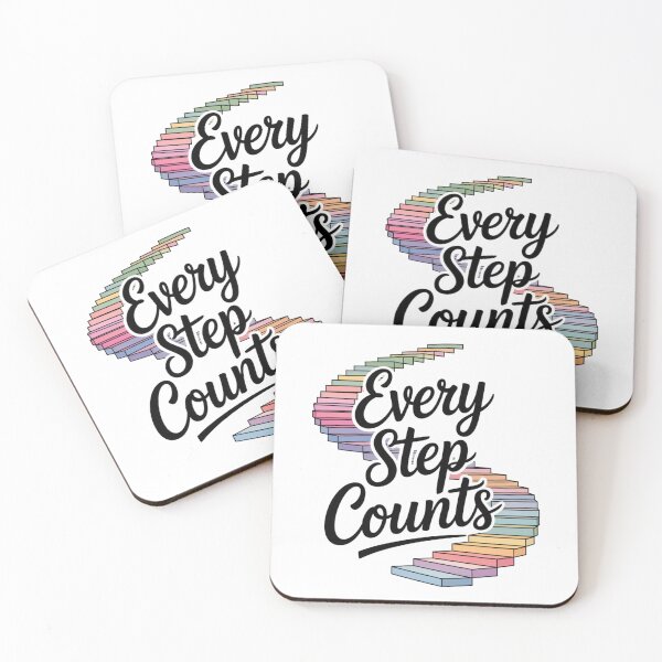 Item preview, Every Step Counts – Colorful Staircase Motivation Art designed and sold by ArtByYunus.