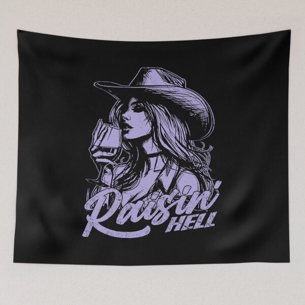 Item preview, Raisin' Hell Funny Western Cowgirl Wine designed and sold by Jcat7.
