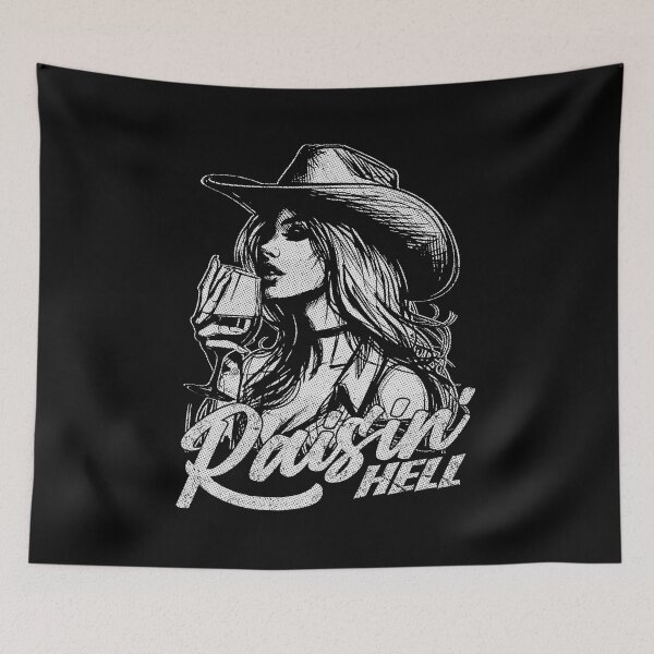 Item preview, Raisin' Hell Funny Western Cowgirl Wine designed and sold by Jcat7.