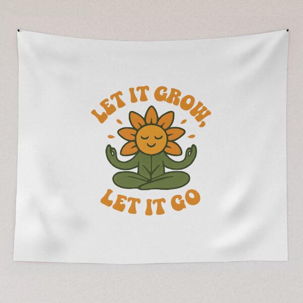 Item preview, Let It Grow Let It Go – Cute Yoga Sunflower Mindfulness Design designed and sold by Furr-n-Purr.