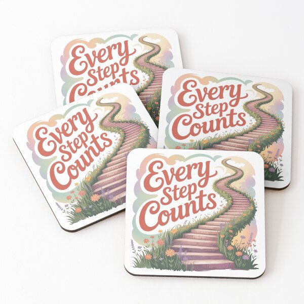 Item preview, Every Step Counts – Colorful Staircase Motivation Art designed and sold by ArtByYunus.