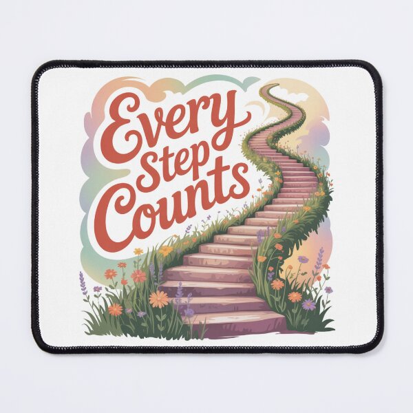 Item preview, Every Step Counts – Colorful Staircase Motivation Art designed and sold by ArtByYunus.