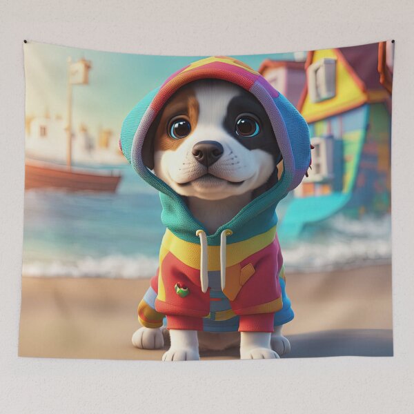 Item preview, Puppy walking at an English seaside designed and sold by Colin Bentham.