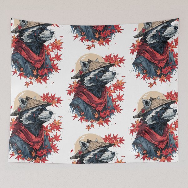 Item preview, Mythical Japanese Tanuki Raccoon Yokai Art designed and sold by bapupa.
