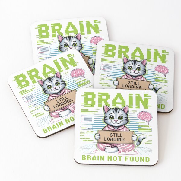 Item preview, Brain Not Found – Funny Cat Error Loading Design designed and sold by ArtByYunus.