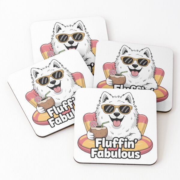 Item preview, Fluffin' Fabulous – Cool Samoyed Dog with Coconut Drink designed and sold by ArtByYunus.
