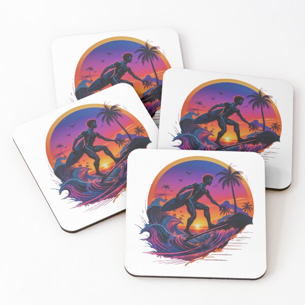 Item preview, Sunset Surfboarding - Retro Wave Art designed and sold by Timeless Design.