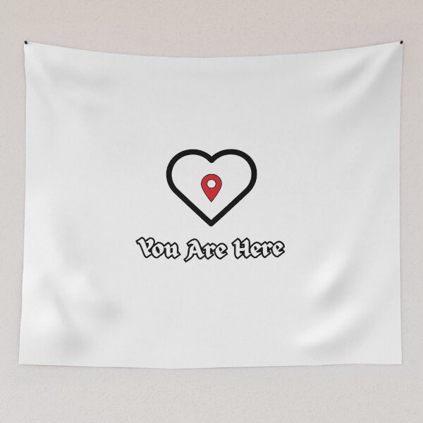 Item preview, Minimal "You Are Here" Quote with Red Location Pin – Black Background designed and sold by MARAFISHOPARTS.