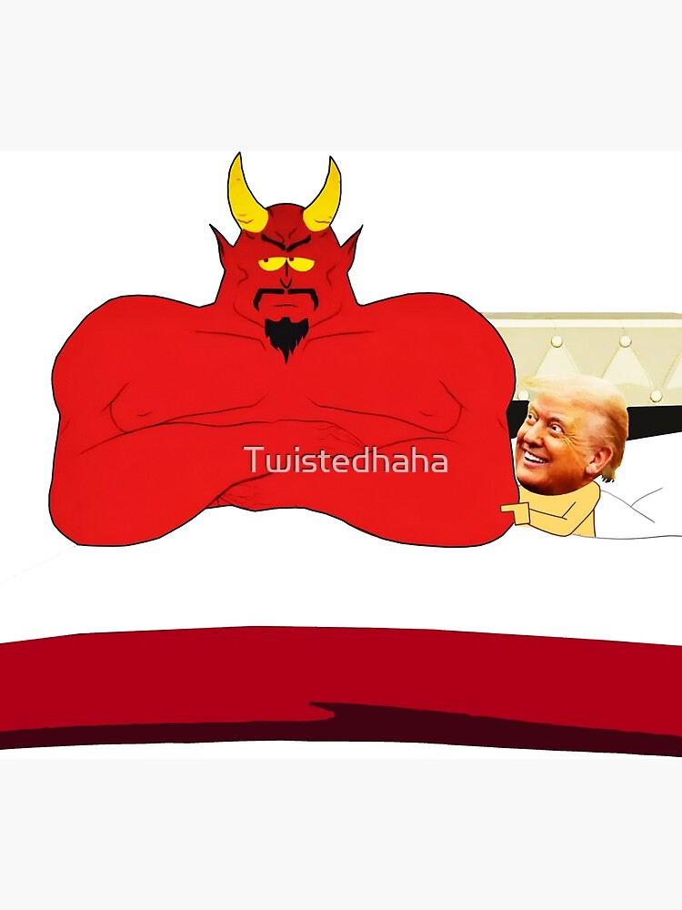 Trump in bed with the Devil Art Print
