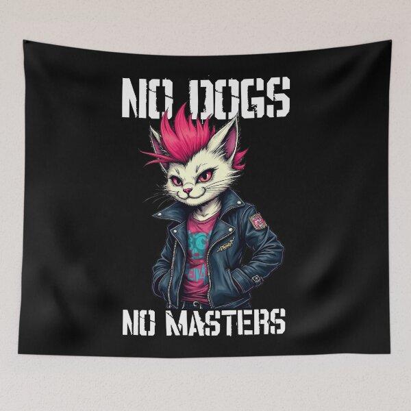 Item preview, No Gods no Masters Punk Cat Version - No Dogs Stencil designed and sold by Ikaroots.