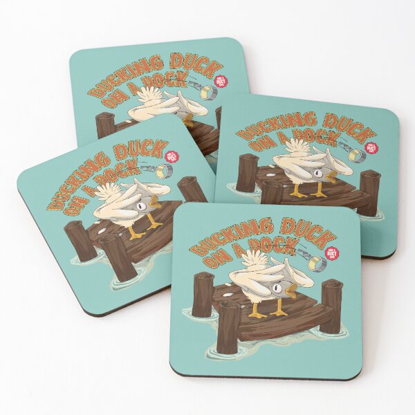 Item preview, word of the day - ducking duck on a dock. and a duct tape designed and sold by Craftsanity.