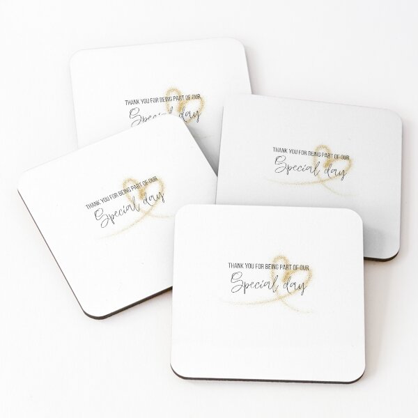 Item preview, "Thank You for Being Part of Our Special Day – Gold Glitter Heart Wedding Design" designed and sold by InkandPrintCo.