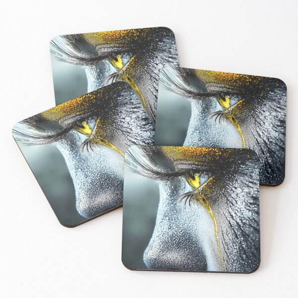 Item preview, “Golden Angel Tear” – Close-Up Angel Face Art designed and sold by ReachForArt.