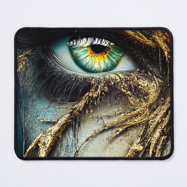 Item preview, Golden Gaze: Mystic Eye Portrait Art designed and sold by ReachForArt.