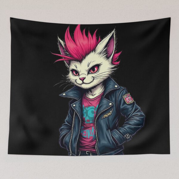 Item preview, Punk Cat with Mohawk - ACAB - All Cats Are Beautiful designed and sold by Ikaroots.