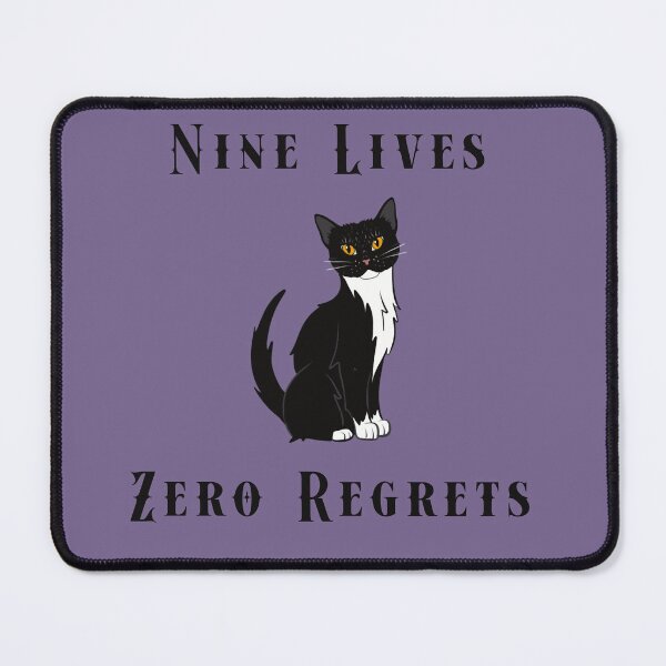 Item preview, Nine Lives, Zero Regrets – Gothic Black Cat Familiar Design designed and sold by Fireborne Studio.