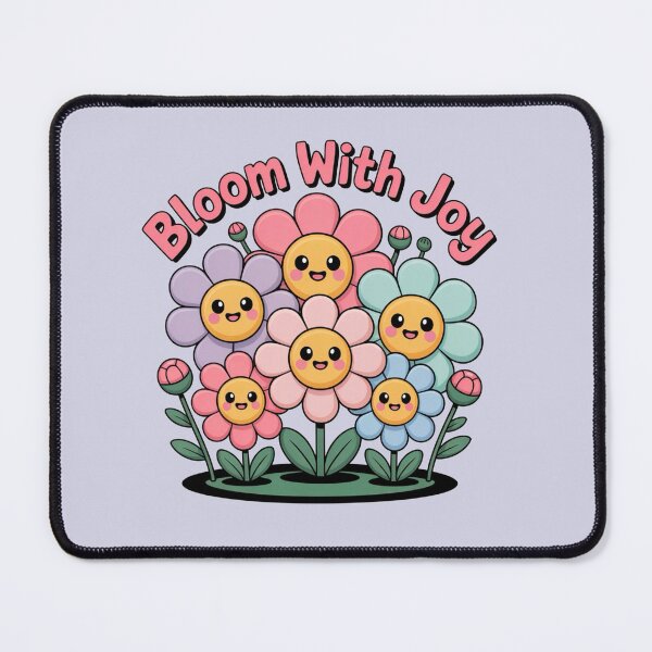 Item preview, Bloom With Joy – Cute Kawaii Pastel Flowers with Smiley Faces designed and sold by Tidarat-27.